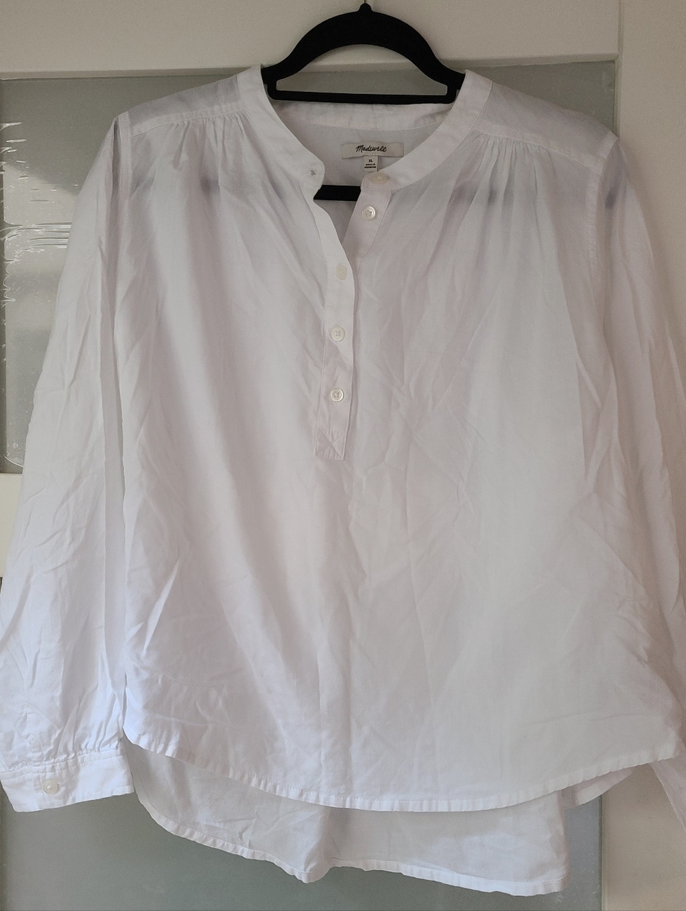 Madewell White Long Sleeve Blouse size XL
